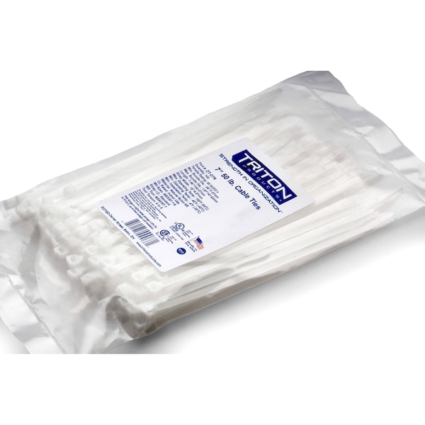 Triton Products 7" Long HeavyDuty Natural Nylon Ties with 50 lb